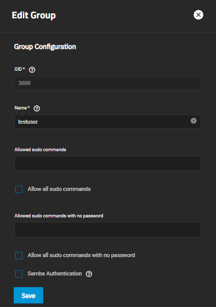 Edit Group Screen