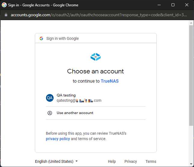 Choose Account
