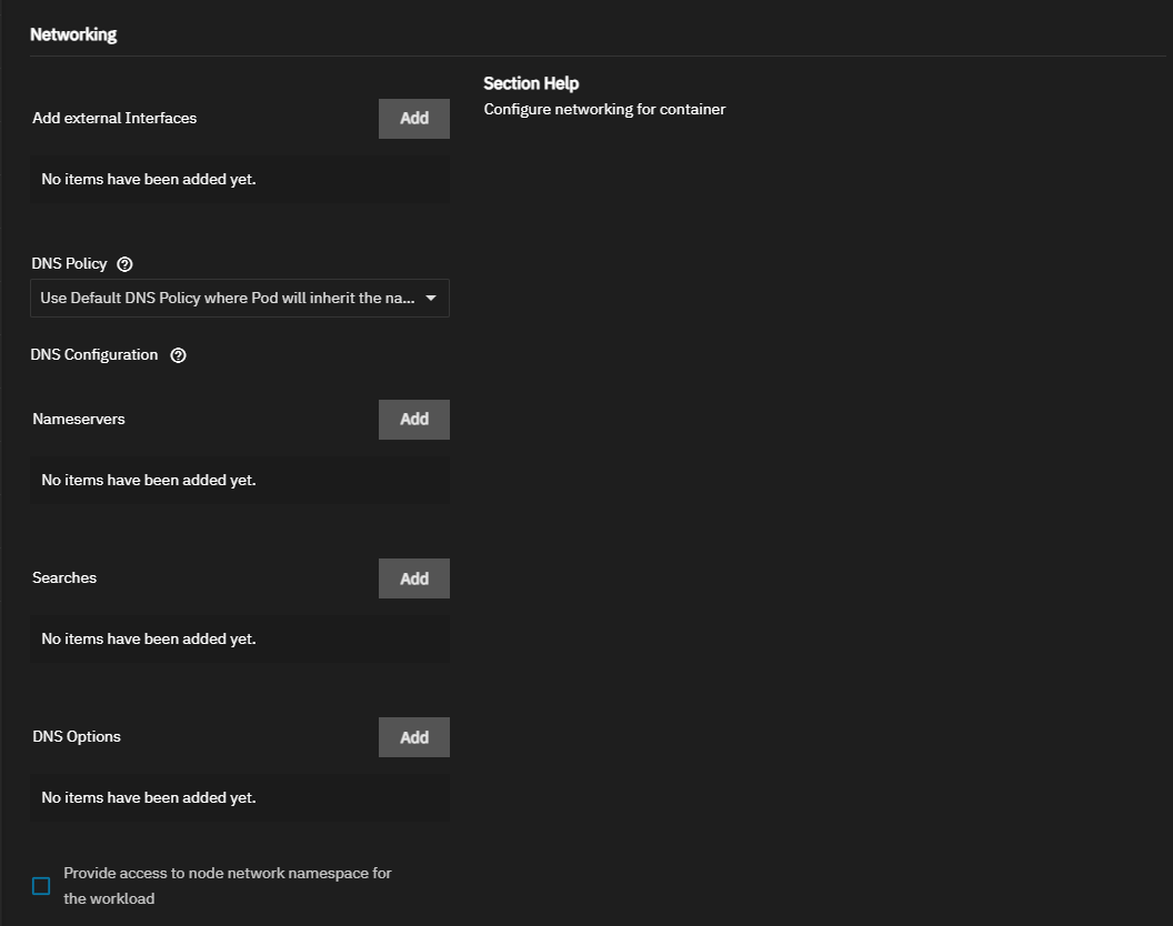 Networking Settings