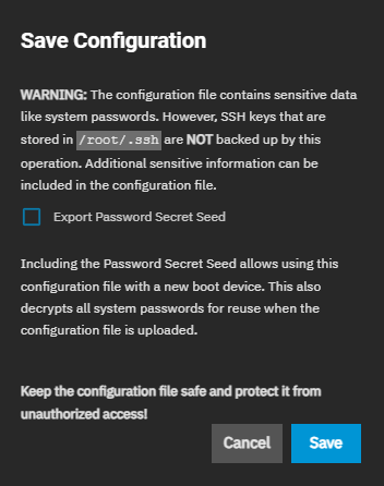 Save Configuration