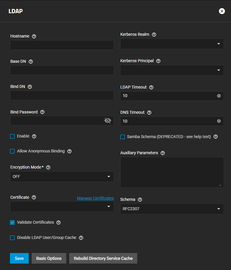 LDAPAdvancedOptionsSettings