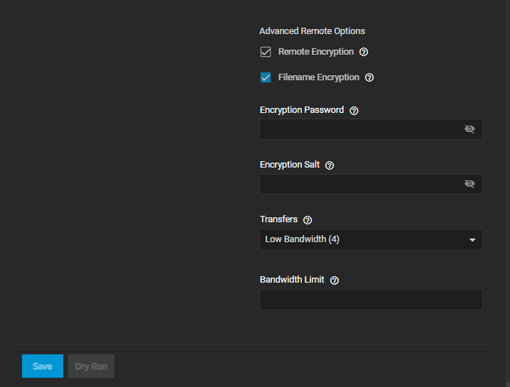 Advanced Remote Encryption Options
