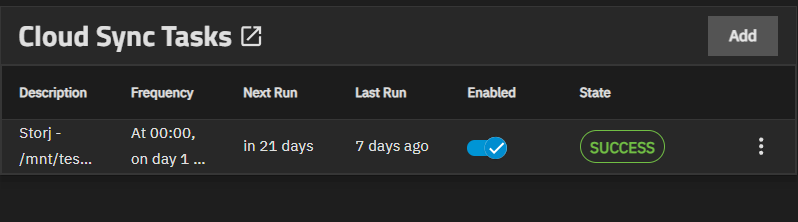 Cloud Sync Task Widget