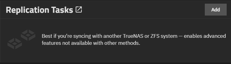 Replication Task Widget without Tasks