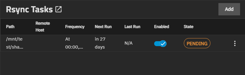 Rsync Task Widget with Tasks
