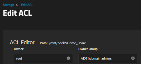 Set the owning group to Domain Admins Set the owning group to Domain Admins