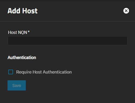 Add Host Screen Add Host Screen