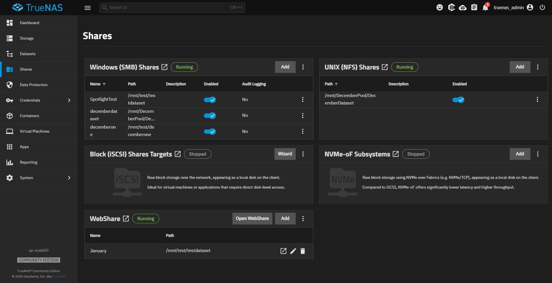 Block (iSCSI) Shares Targets Widget with Fibre Channel Block (iSCSI) Shares Targets Widget with Fibre Channel