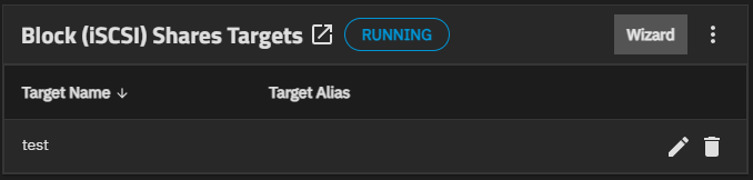 Block (iSCSI) Share Target Widget without Shares Block (iSCSI) Share Target Widget without Shares