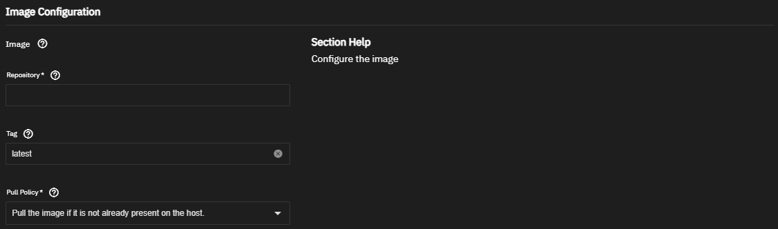 Image Configuration Settings Image Configuration Settings