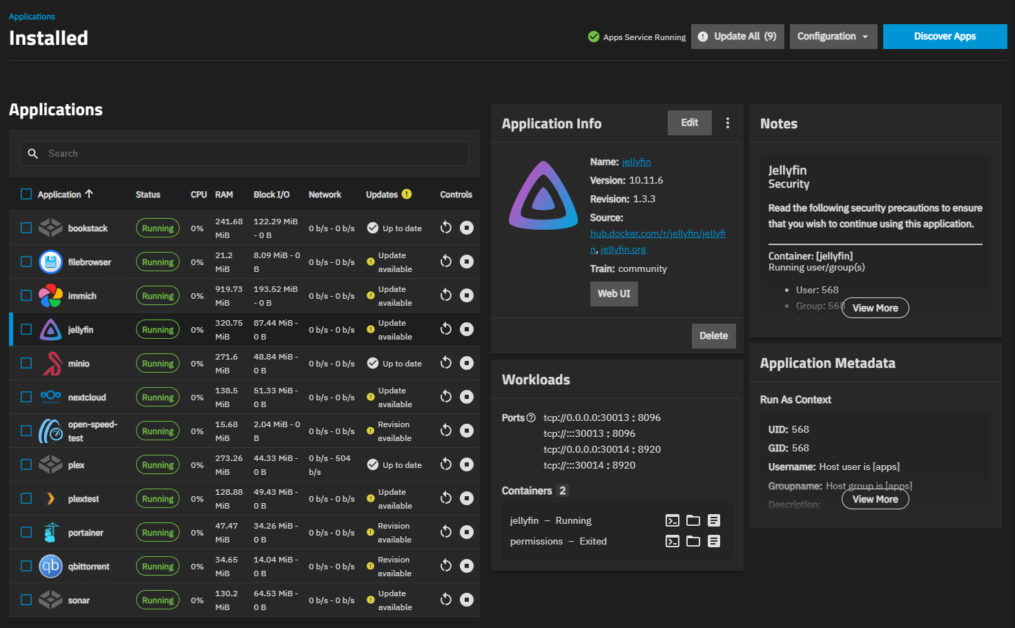 Installed Applications Status Installed Applications Status