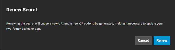 2FA Renew Secret 2FA Renew Secret