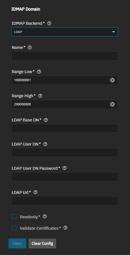 IDMAP Domain LDAP Configuration IDMAP Domain LDAP Configuration