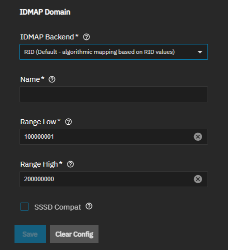 IDMAP Domain RID Configuration IDMAP Domain RID Configuration