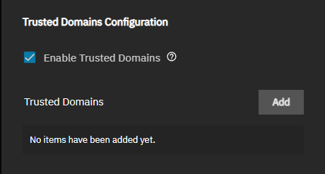 Trusted Domain Configuration Trusted Domain Configuration
