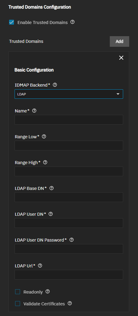 Trusted Domain LDAP IDMAP Backend Configuration Trusted Domain LDAP IDMAP Backend Configuration