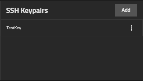 SSH Keypairs Widgit SSH Keypairs Widgit