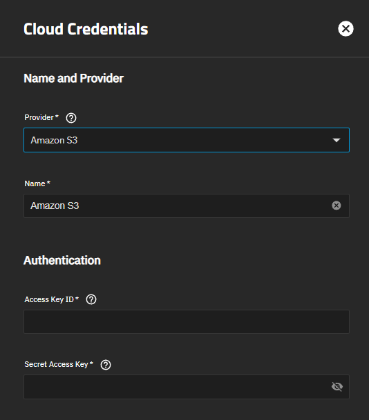 Amazon S3 Authentication Settings Amazon S3 Authentication Settings