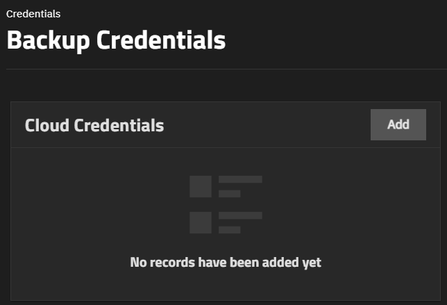 Cloud Credentials Widget No Credentials Cloud Credentials Widget No Credentials