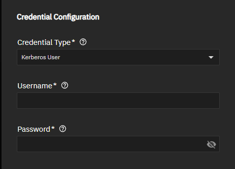 Credential Configuration Kerberos User Credential Configuration Kerberos User