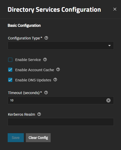 Directory Services Configuration -Basic Settings Directory Services Configuration -Basic Settings