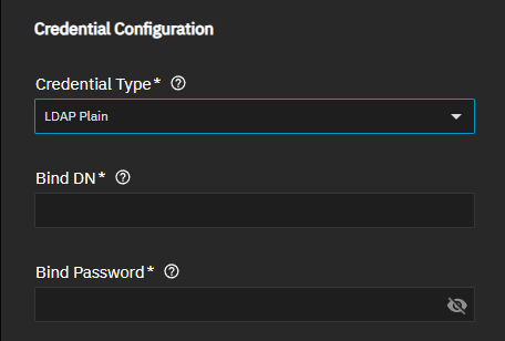 LDAP Plain Credential Configuration LDAP Plain Credential Configuration
