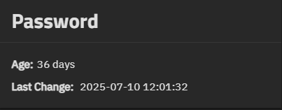 User Password Card User Password Card