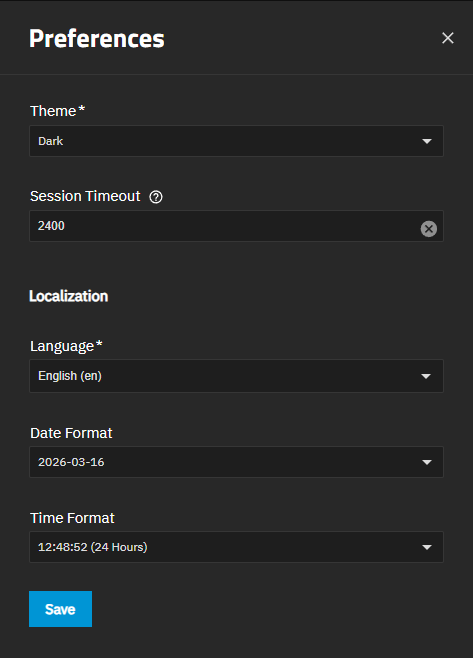 Preferences Screen Preferences Screen