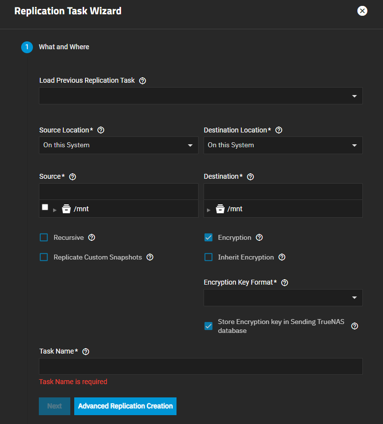 Add Replication Task Wizard Hex Encryption Add Replication Task Wizard Hex Encryption