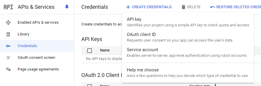 Add Credentials Add Credentials