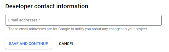 Enter Developer Contact Information Enter Developer Contact Information