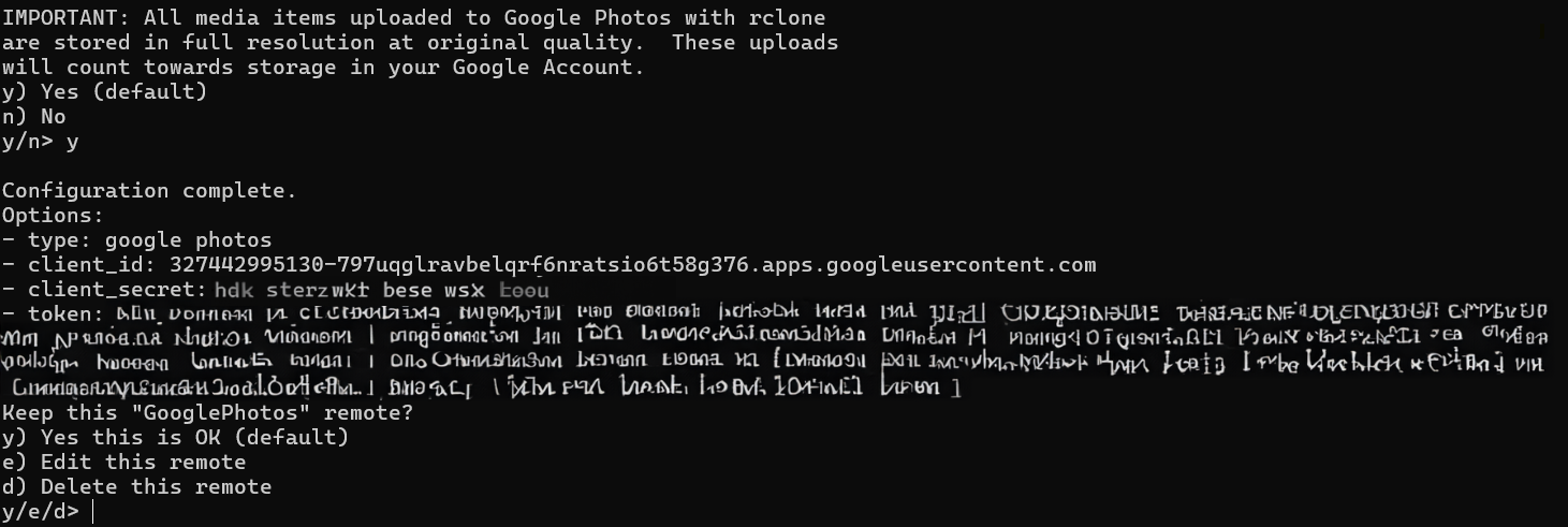 Confirm rclone Configuration Confirm rclone Configuration