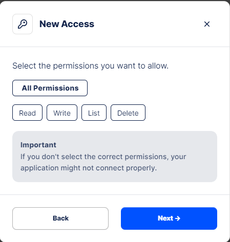 Storj Access Select Permissions Storj Access Select Permissions