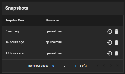 Snapshots Widget Snapshots Widget