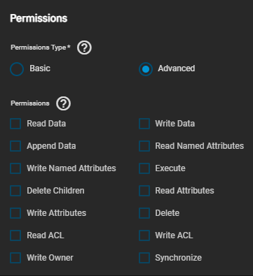 NSFv4 Advanced Permissions Options NSFv4 Advanced Permissions Options