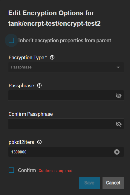 Encryption Options Passphrase Type Window Encryption Options Passphrase Type Window