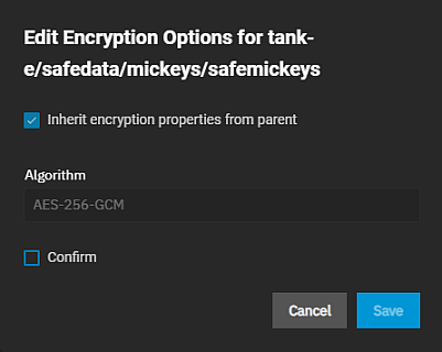 Edit Encryption Window - Inherited Edit Encryption Window - Inherited