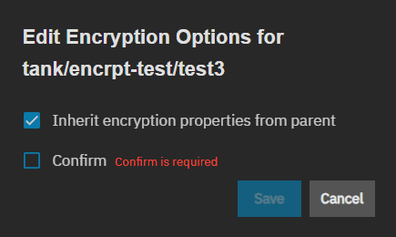 Edit Encryption Options - Encrypted Child Datasets Edit Encryption Options - Encrypted Child Datasets