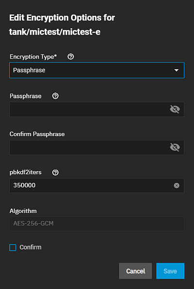 Edit Encryption - Passphrase Edit Encryption - Passphrase