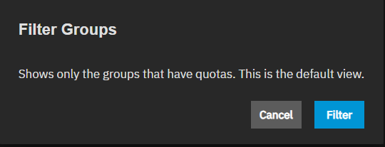 Filter Groups Dialog Filter Groups Dialog