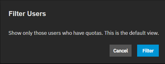 Filter Users Dialog Filter Users Dialog