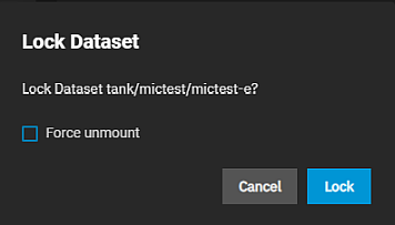 Lock Dataset Dialog Lock Dataset Dialog