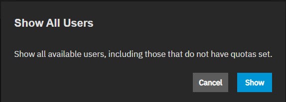 Show All Users Dialog Show All Users Dialog