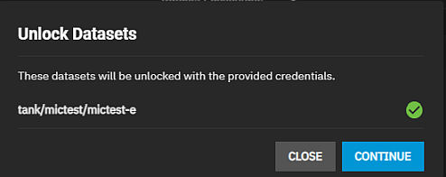 Continue Dataset Unlock Confirmation Continue Dataset Unlock Confirmation