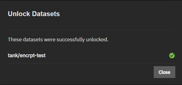 Unlock Datasets Dialog Unlock Datasets Dialog