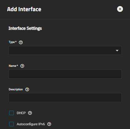 Interface Setting Interface Setting