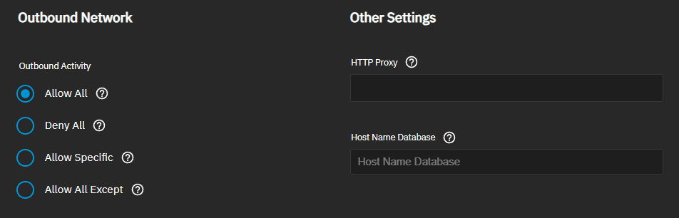 Global Configuration Outbound Settings Global Configuration Outbound Settings