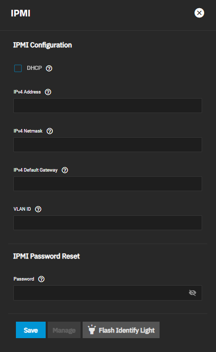 IPMI Configuration Screen IPMI Configuration Screen
