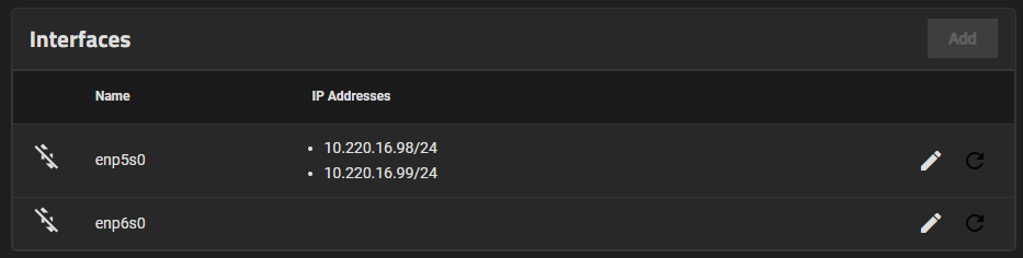 Network Interfaces Widget with HA Enabled Network Interfaces Widget with HA Enabled
