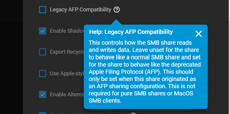 AFP Compatibility Checkbox AFPCompatibilityCheckbox